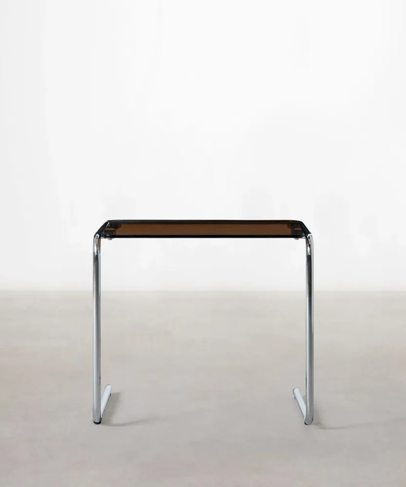 Tavolino metallo e vetro temperato Bonet Eileen Gray