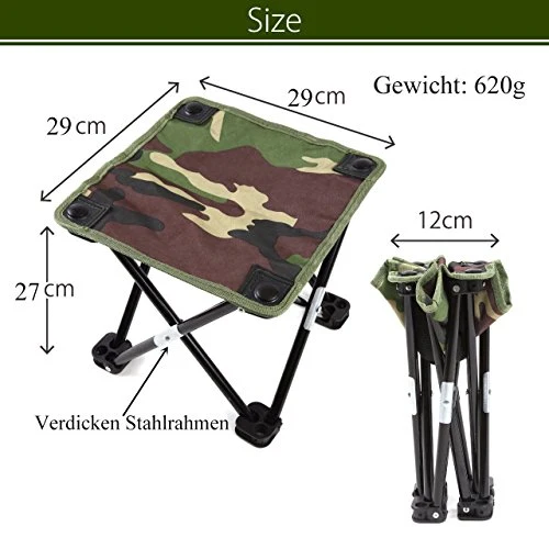 EKKONG Sgabello Pieghevole da Pesca/Campeggio/Escursione/Trekking, Sedia...