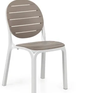 Erica Sedia 54,5x50,5x86h Bianco Pann.Tortora