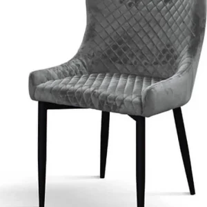 EROS - sedia moderna velluto cm 53 x 63 x 84 h Antracite Milani Home