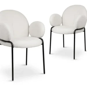 Set di 2 poltrone di design con braccioli tessuto spugna bianco BENTA ESOU