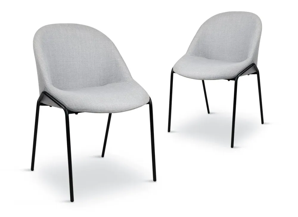 Set di 2 sedie di design tessuto di lino grigio ZAYA ESOU