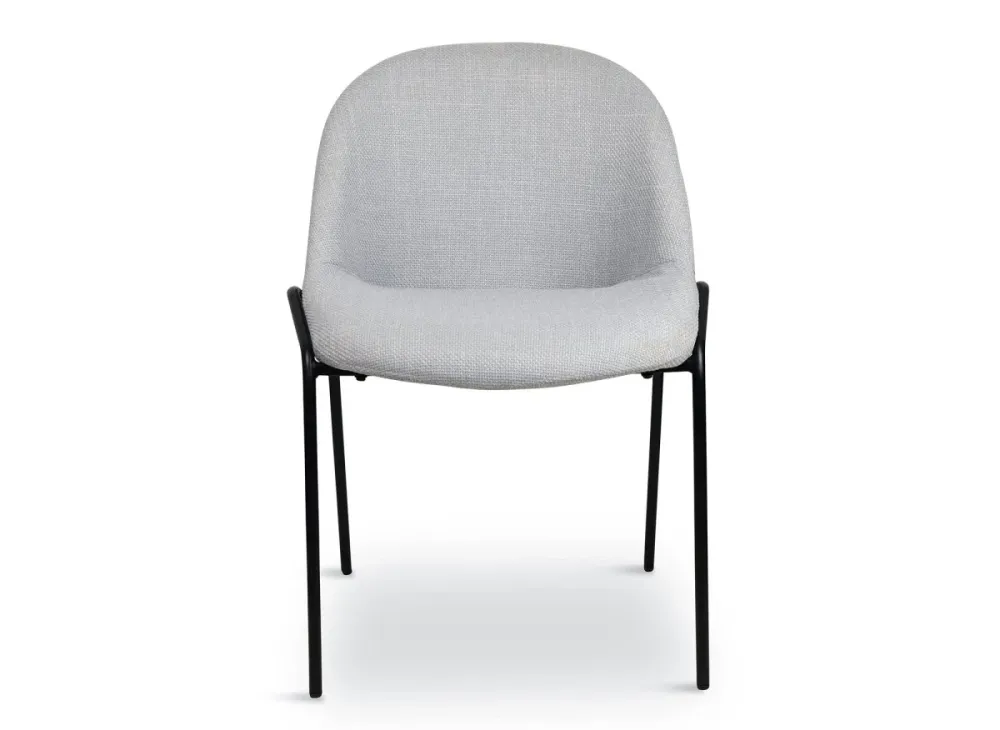 Set di 2 sedie di design tessuto di lino grigio ZAYA ESOU