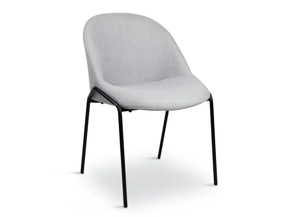 Set di 2 sedie di design tessuto di lino grigio ZAYA ESOU