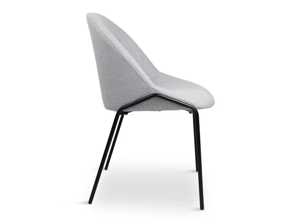 Set di 2 sedie di design tessuto di lino grigio ZAYA ESOU