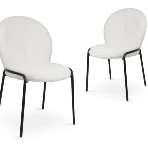 Set di 2 sedie di design tessuto spugna bianco BENTA ESOU