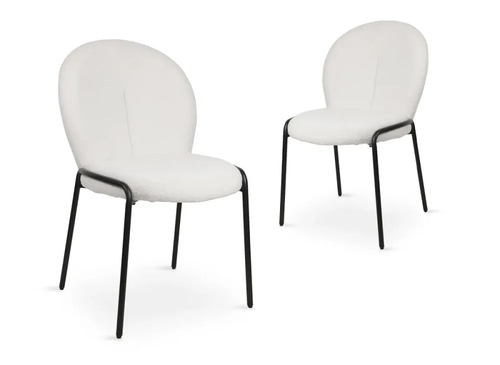 Set di 2 sedie di design tessuto spugna bianco BENTA ESOU