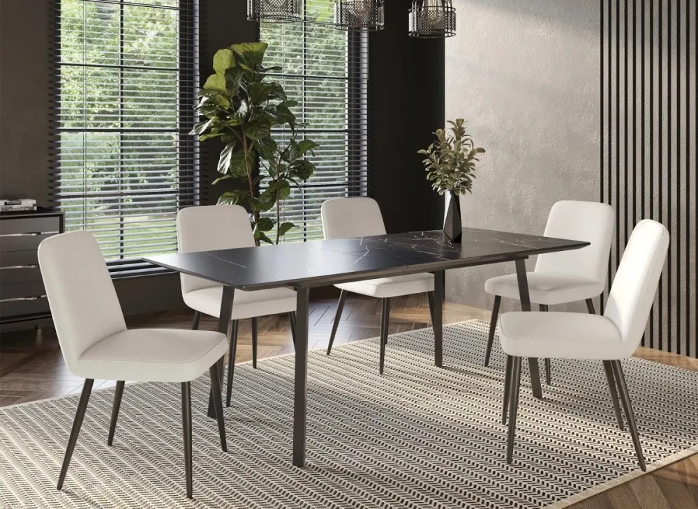 Set di 2 sedie da pranzo tessuto di lino beige KINSEY ESOU