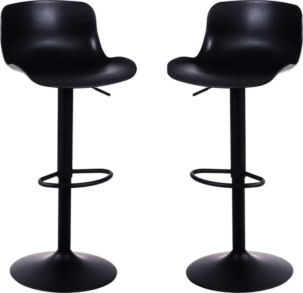 ESTEBAN - set di 2 sgabelli alti metallo Nero Milani Home