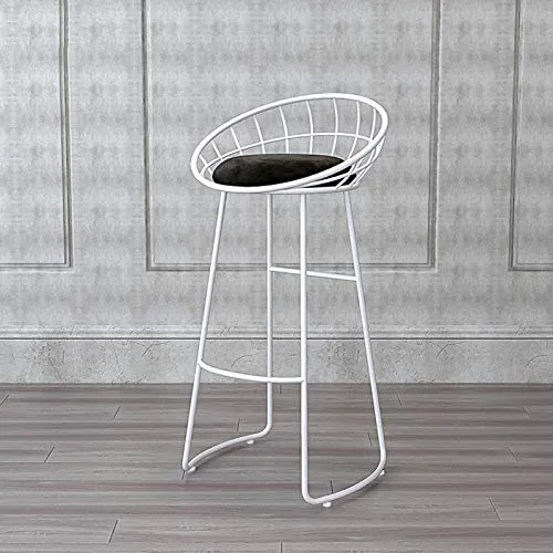 FACC Sgabelli da Bar Moderni, Sgabello da Bar Bianco, Sgabelli Bar Alti, Stile Minimalista Nordico, con Piedini Antiscivol...