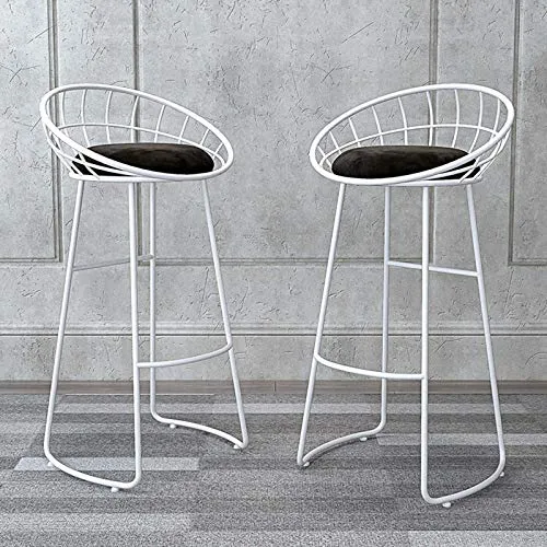 FACC Sgabelli da Bar Moderni, Sgabello da Bar Bianco, Sgabelli Bar Alti, Stile Minimalista Nordico, con Piedini Antiscivol...