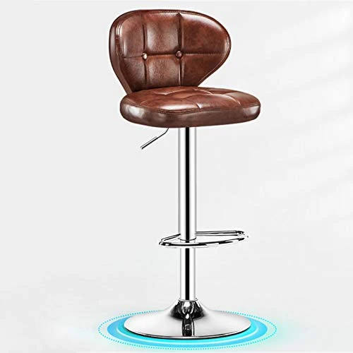 FACC Sgabelli da Bar Regolabili, Sgabelli da Bar Vintage, Sgabello da Bar Rosso, Schienale Rialzato, Design del Supporto V...