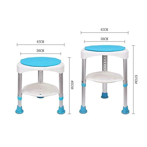 FCXBQ Sgabello da Bagno Lega di Alluminio/Sgabello da Doccia per Bagno Sedia da Doccia Girevole 360 Gradi Sgabello da Bagn...