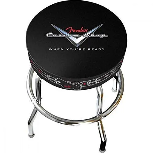 Fender Custom Shop Pinstripe Sgabello di bar 24 Nero, metallo