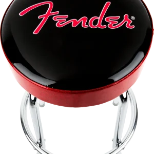 Fender® Red Sparkle Logo Barstool, Black and Red Sparkle 30