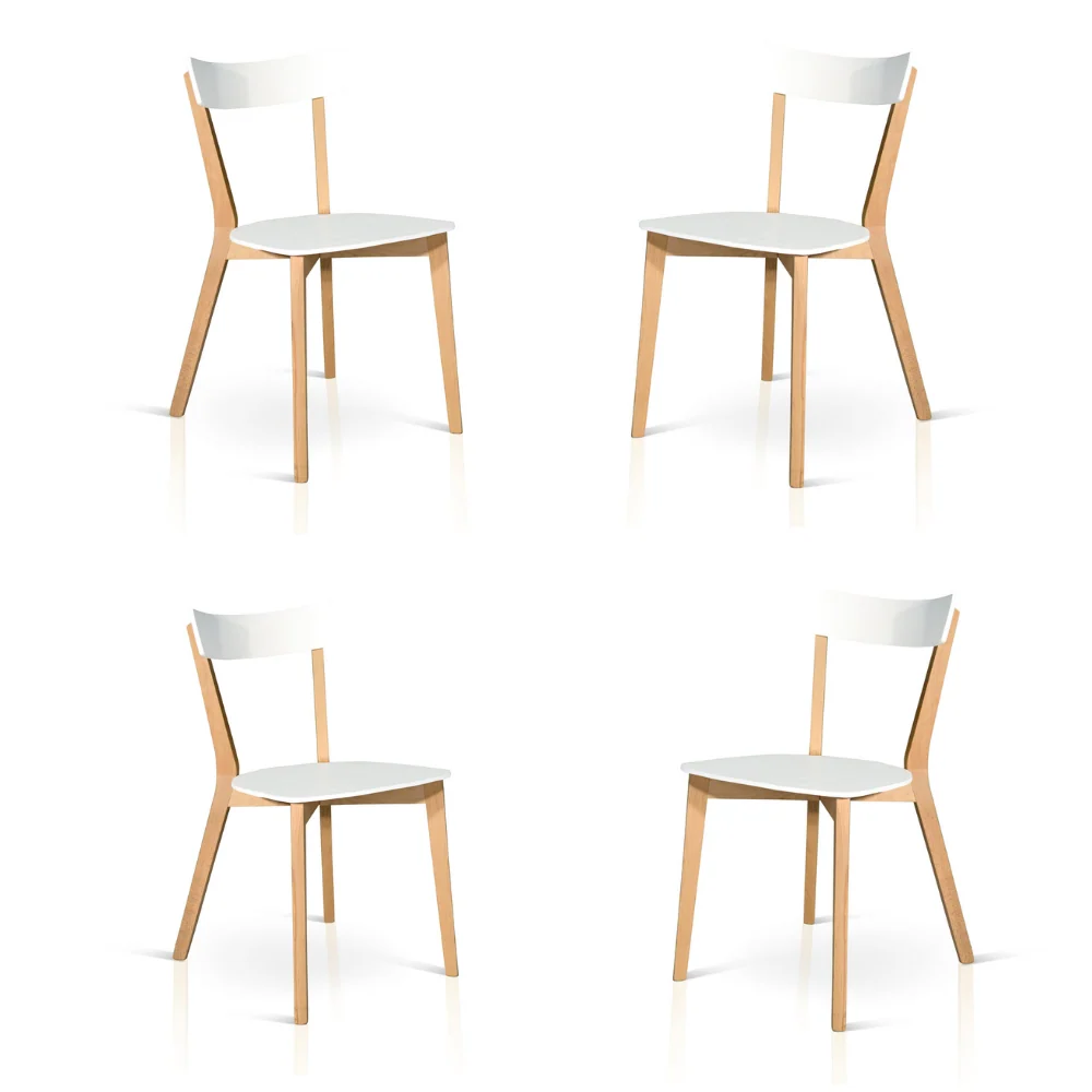 Fiona (SET 4 SEDIE) - Sedia legno bicolore