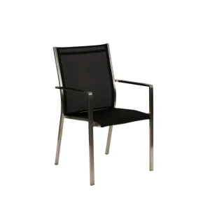 Florio II con braccioli alluminio nero