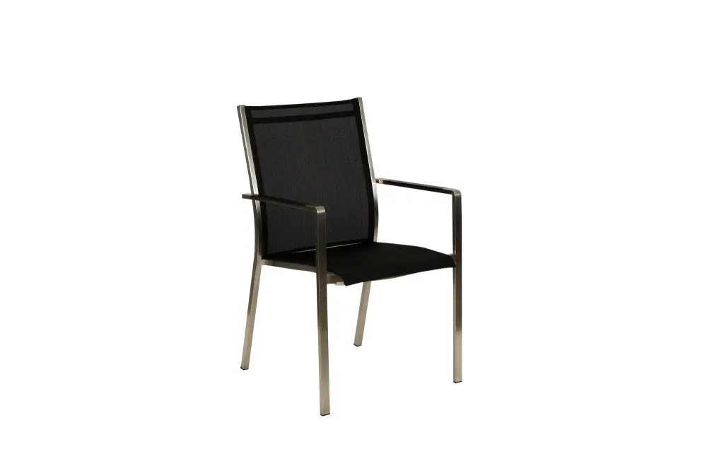 Florio II con braccioli alluminio nero