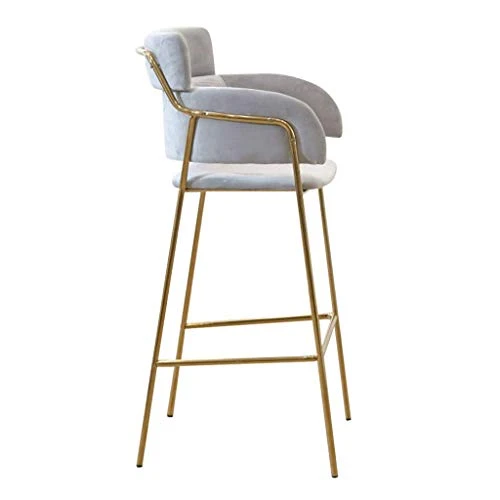 FLYTYSD Sgabelli Bar Sedia Poggiapiedi Sgabello Alto Sedie Pranzo Come Sgabello Sedile Capitonné Tessuto Velluto Gambe Met...