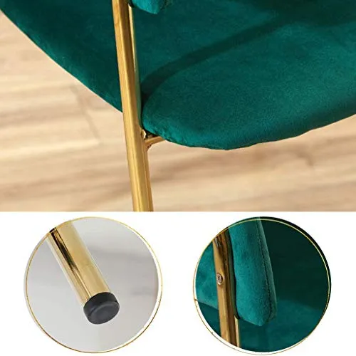 FLYTYSD Sgabelli Bar Sedia Poggiapiedi Sgabello Alto Sedie Pranzo Come Sgabello Sedile Capitonné Tessuto Velluto Gambe Met...
