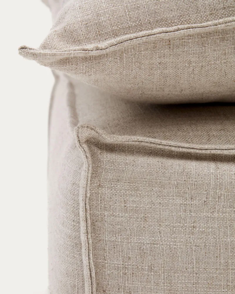 Fodera per poggiapiedi Anarela lino beige 80 x 80 cm
