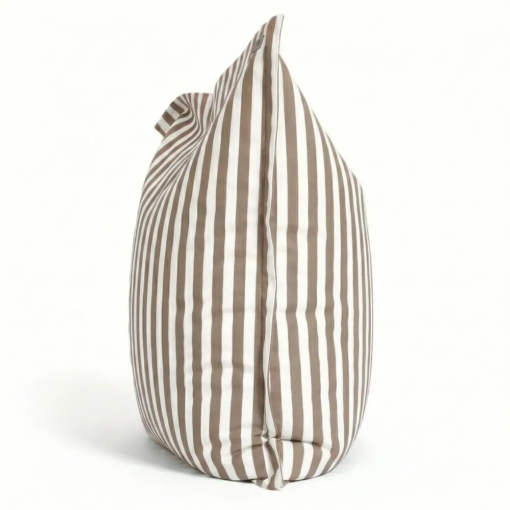 Fodera per Pouf Gigante XXL 180x140 Righe Beige - Sfoderabile & Anti-UV (Interno / Esterno)
