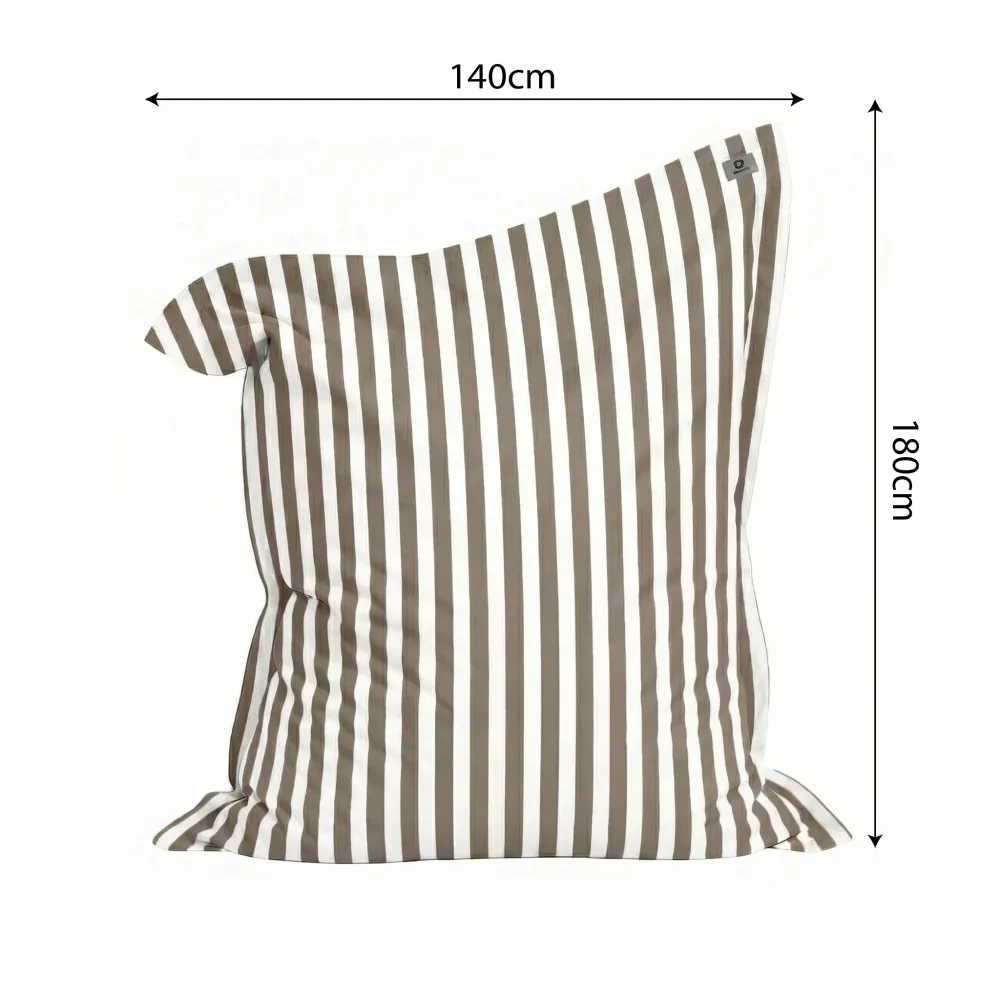 Fodera per Pouf Gigante XXL 180x140 Righe Beige - Sfoderabile & Anti-UV (Interno / Esterno)