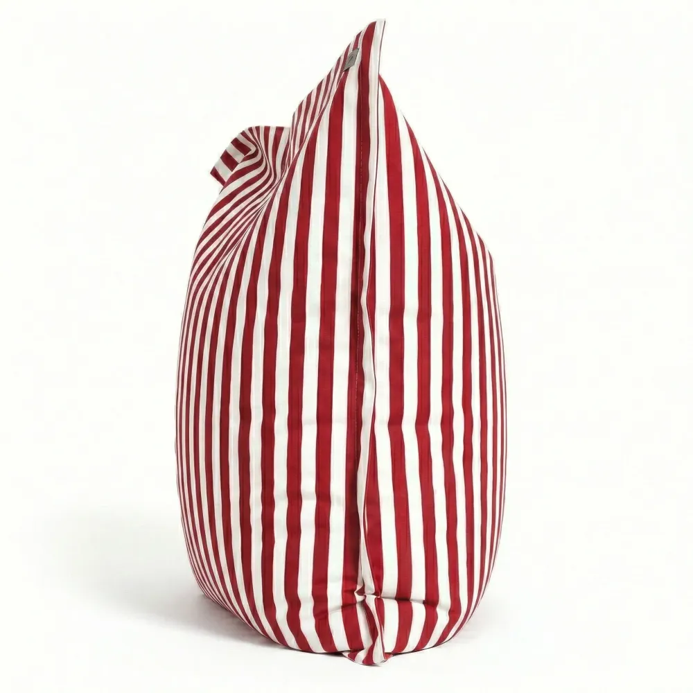 Fodera per Pouf Gigante XXL 180x140 Righe Rosso - Sfoderabile & Anti-UV (Interno / Esterno)