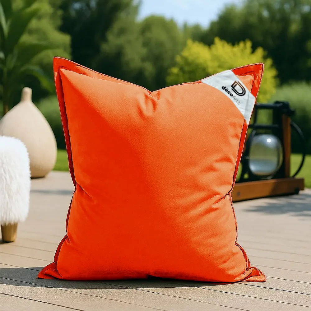 Fodera Pouf XL 120x80 Arancione - (Fodera da Riempire - Interno/Esterno)