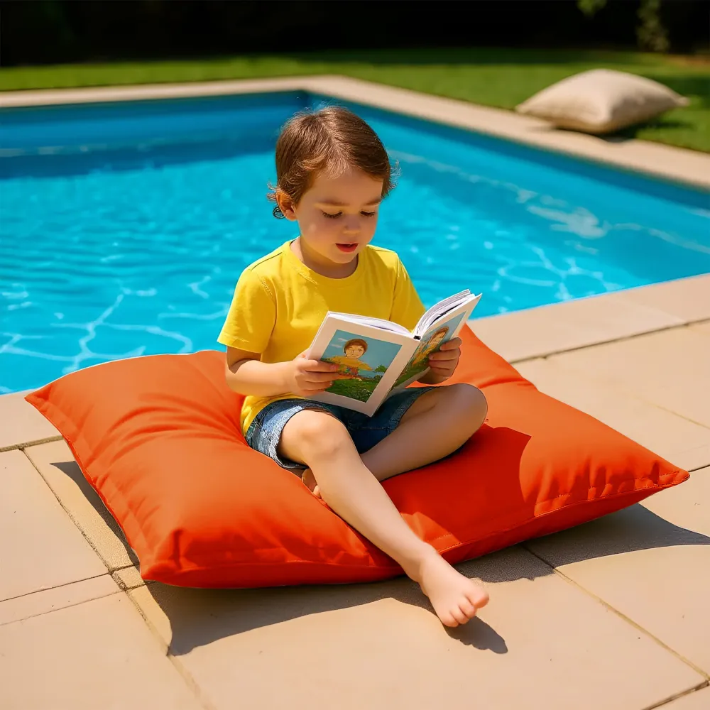 Fodera Pouf XL 120x80 Arancione - (Fodera da Riempire - Interno/Esterno)