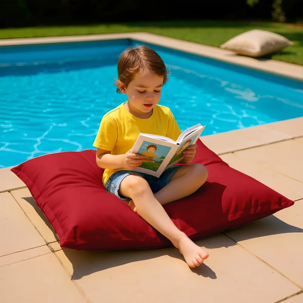 Fodera Pouf XL 120x80 Rosso Peperoncino - (Fodera da Riempire - Interno/Esterno)