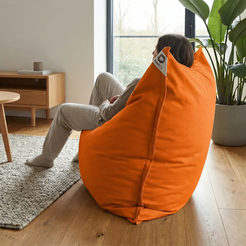 Fodera Pouf Gigante XXL 180x140 Arancione - (Fodera da Riempire - Interno/Esterno)