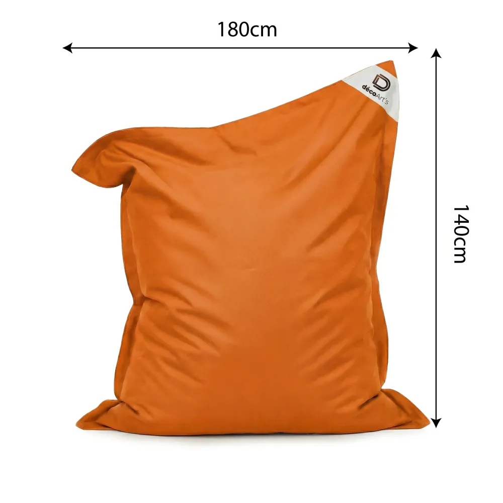 Fodera Pouf Gigante XXL 180x140 Arancione - (Fodera da Riempire - Interno/Esterno)