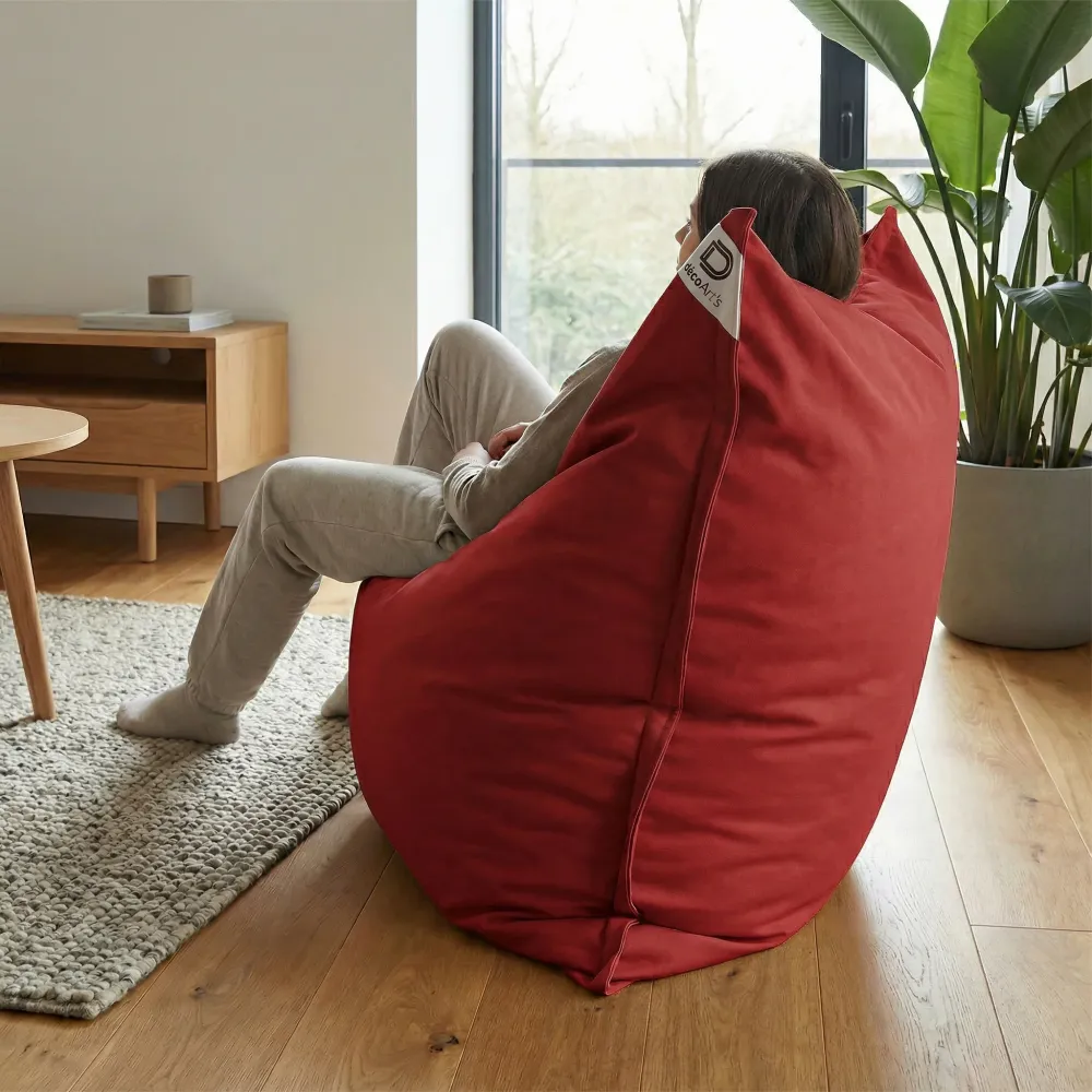 Fodera Pouf Gigante XXL 180x140 Rosso Peperoncino - (Fodera da Riempire - Interno/Esterno)