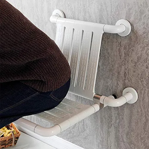 Sedia da bagno pieghevole per doccia, sgabello per cambio scarpe, parete, con schienale, impermeabile, prova di umidità e...