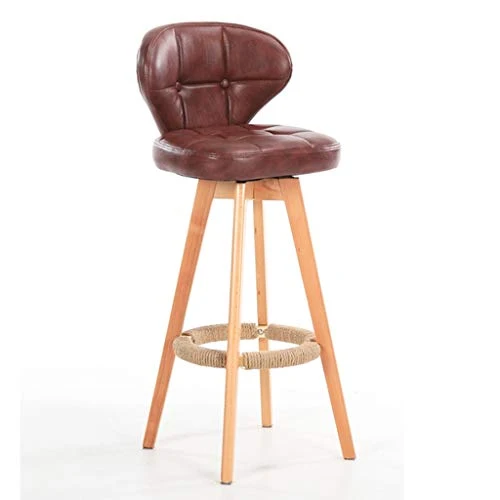 Sedia girevole per la casa legno massiccio con schienale creativo, moderna e semplice, minimalista, sedia da bar (colore:...