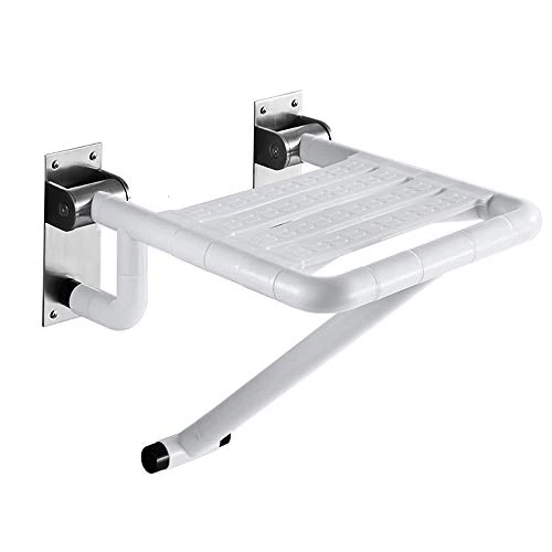Sgabello Pieghevole Da Bagno, Sgabello Cambia Scarpe Parete, Robusta Base Acciaio Inox, Pieghevole E Luminoso, La Superfic...