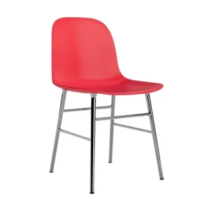 Forma sgabello rosso brillante/cromo