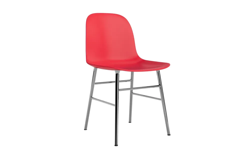 Forma sgabello rosso brillante/cromo