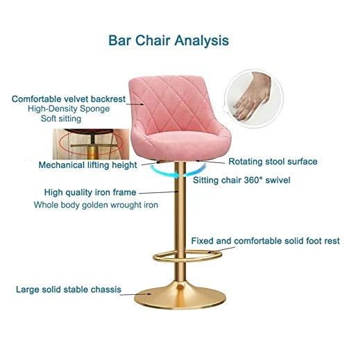 Sgabelli da Bar Sgabello da bar girevole metallo, Sgabelli da bar alti 65-80cm, Sgabelli da pranzo moderni della colazione...