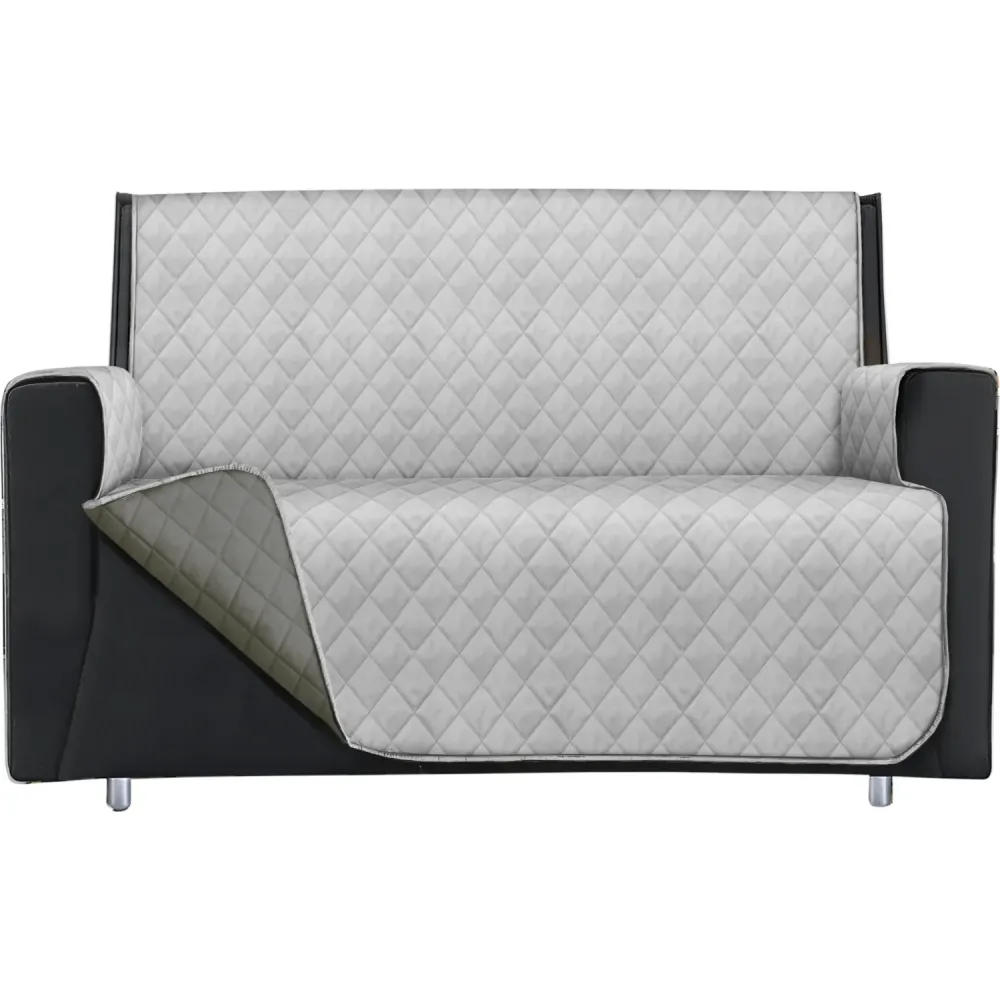FRATELLI ZAMBETTI - Copridivano Lello Bicolor 2 posti Grigio Chiaro e Grigio Scuro 223x180 cm