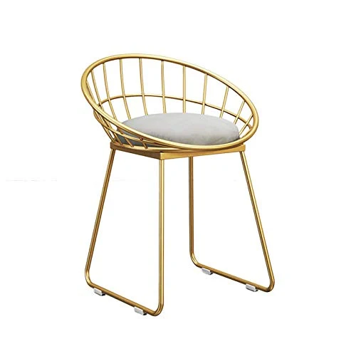 FREEDOH Sgabello Tessuto Ragazze Trucco Sedia Stile Nordico Ferro Art Lounge Chair Piccolo Dressing Nail Sgabello caffè De...