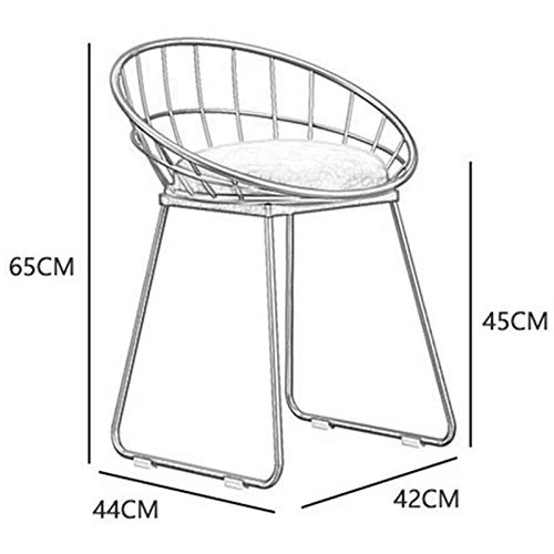 FREEDOH Sgabello Tessuto Ragazze Trucco Sedia Stile Nordico Ferro Art Lounge Chair Piccolo Dressing Nail Sgabello caffè De...