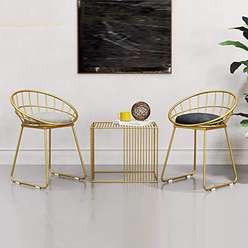 FREEDOH Sgabello Tessuto Ragazze Trucco Sedia Stile Nordico Ferro Art Lounge Chair Piccolo Dressing Nail Sgabello caffè De...