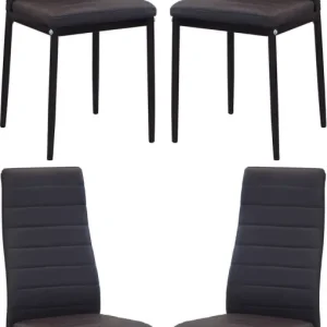 FRITZ - set di 4 sedie ecopelle Marrone Milani Home