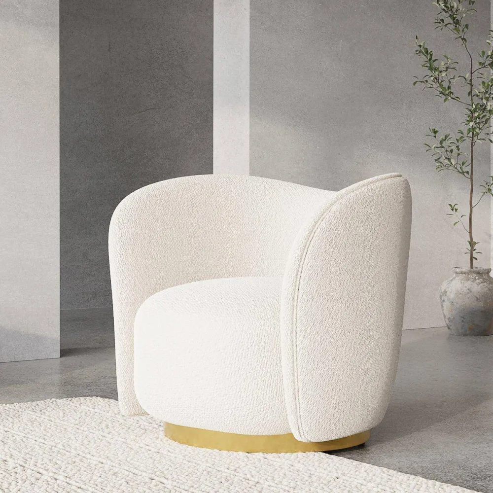 Poltroncina Reign Teddy, avorio Bouclé Furnicher