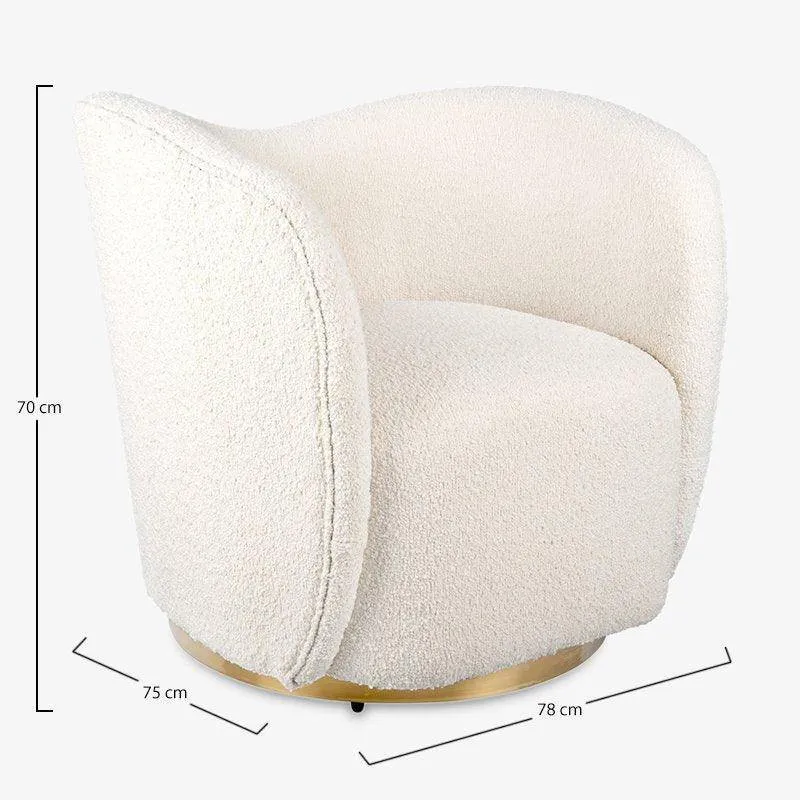 Poltroncina Reign Teddy, avorio Bouclé Furnicher