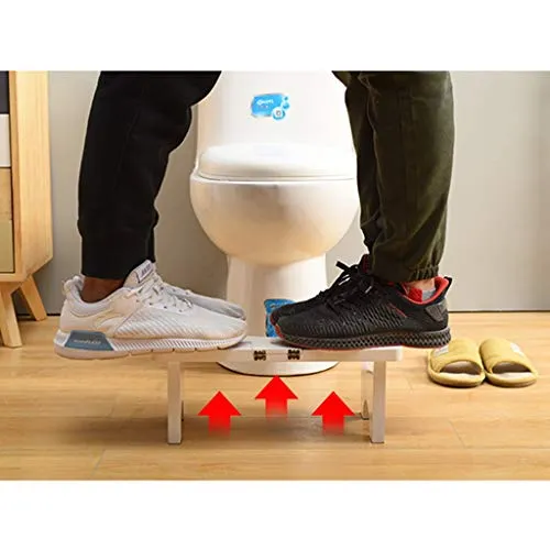 FXJ Sgabello squatty Antiscivolo Sgabello Legno massello Legno massello Bagno Sgabello Legno Postura per la Salute (Color...