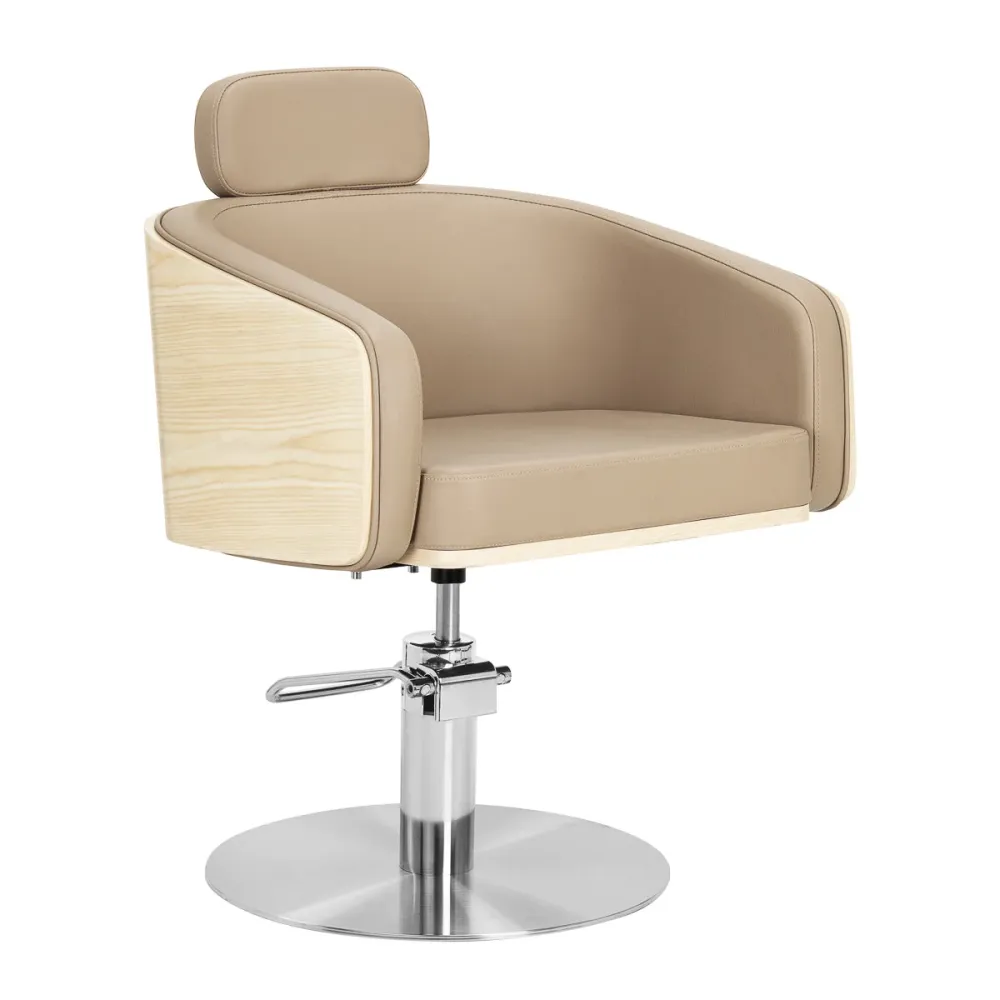 Gabbiano Wratislavia sedia da parrucchiere beige base cromata