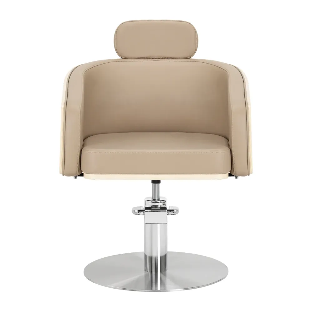 Gabbiano Wratislavia sedia da parrucchiere beige base cromata